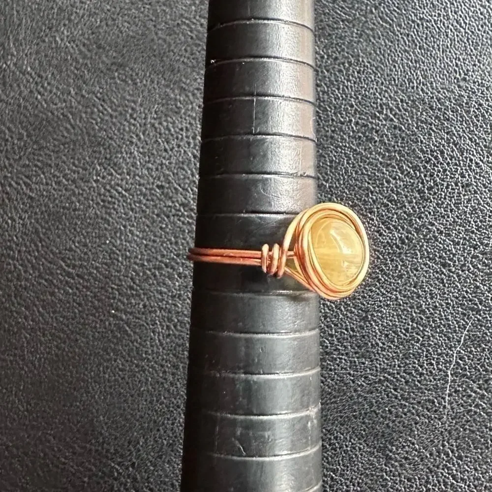 Handmade yellow cooper wire wrapped